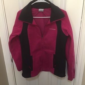 Womens Columbia Fleece Jacket Full Zip Magenta EUC
